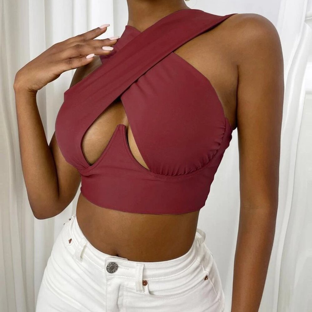 NWOT Sexy Red Tiktok Crop Top